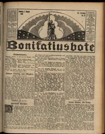 Erste Ausgabe vom Sonntag, den 05. August 1928.