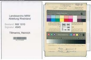 Entnazifizierung Heinrich Tillmanns , geb. 12.12.1910 (Laborant)