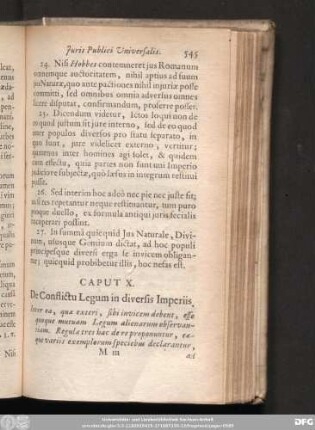 Caput X. De Conflictu Legum in diversis Imperiis.