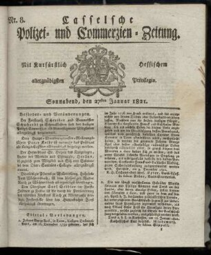 Nr. 8, Sonnabend den 27sten Januar. 1821