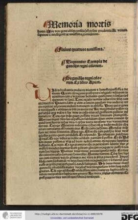 Sequuntur exempla de gaudiis regni celorum.