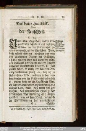 Das dritte Hauptstük, Von der Keuschheit.