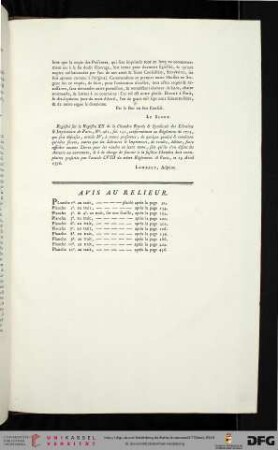 Avis au relieur