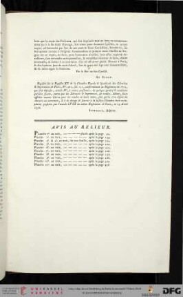 Avis au relieur