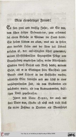 [Mein ehrwürdiger Freund]