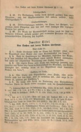 Zweiter Titel. Von Sachen und deren Rechten überhaupt