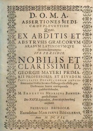 Assertiones Medicae de Plevrytide