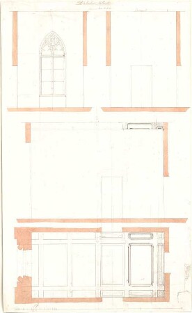 Gärtner, Friedrich von; München; Wittelsbacherpalast - Adjutantenzimmer (Schnitt)