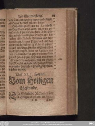 Das XLII. Capitel. Vom Heiligen Ehestande.