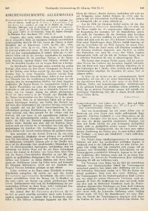 847-848 [Rezension] Dictionnaire de Spiritualité ; Tome III: Dabert - Duvergier de Hauranne