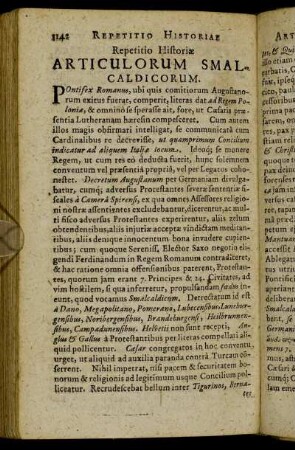 Repetitio Historiæ Articulorum Smalcaldicorum.