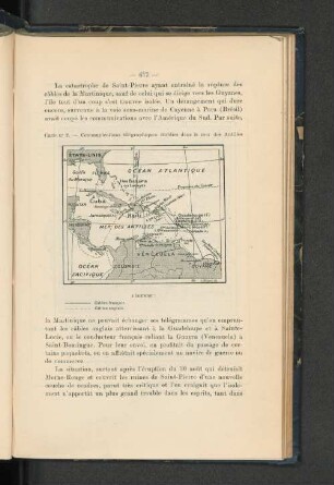 Carte no 2. - Communications télégraphiques établies dans la mer des Antilles.