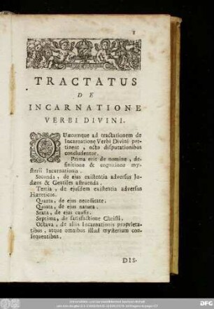 Tractatus De Incarnatione Verbi Divini.
