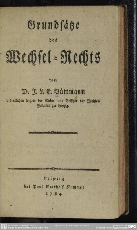 Grundsätze des Wechsel-Rechts