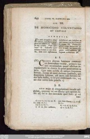 Tit. XII. De Homicidio Voluntario Et Casuali