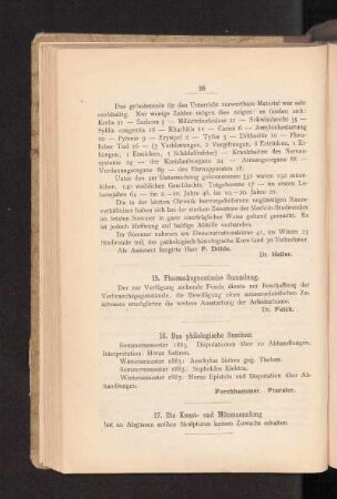 16. Das philologische Seminar.