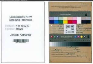 Entnazifizierung Katharina Jansen, geb. 11.11.1898 (Putzfrau)