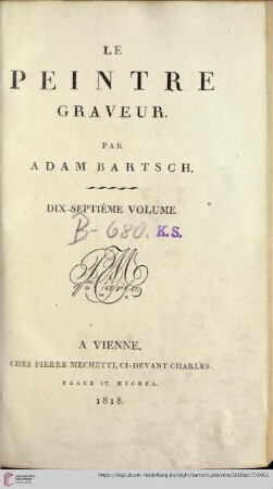 17. Volume: Le peintre graveur