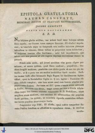 Epistola Gratulatoria.