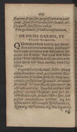 De Filiis Carnis, et Filiis Spiritus.