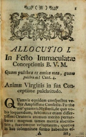 Officia Sodalis Mariani In Allocutionibus Partheniis Declarata : A Congregatione Majori Academica Salisburgensi Sub Titulo Beatissimae Virginis Matris Dei Mariae Gloriose In Coelos Assumptae Partheniis DD. Sodalibus In Xenium Oblata Calendis Januarii M.DCC.LXIV.
