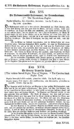 Cap. XVII. Die schwarze virginische Pappel. Populus heterophylla. Lin.