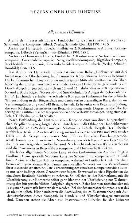 Rezensionen und Hinweise : Allgemeine Hilfsmittel