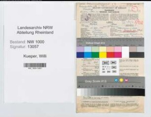 Entnazifizierung Willi Kueper, geb. 25.04.1911 (Verw.Beamter)