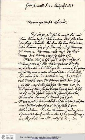 Brief vom 22.08.1898