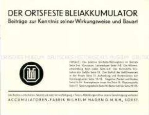 Der ortsfeste Bleiakkumulator
