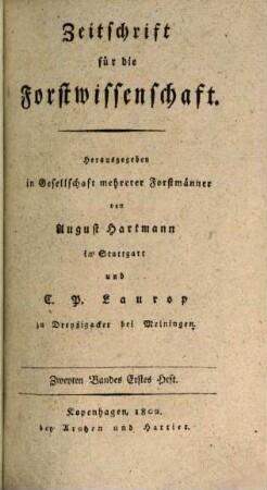 Zeitschrift für die Forstwissenschaft. 2. 1802