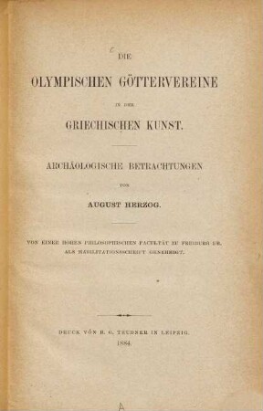 Die olympischen Göttervereine in der griechischen Kunst : Archäologische Betrachtungen