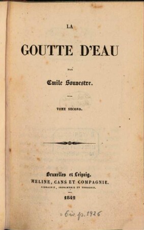 La goutte d'eau : Par Émile Souvestre, 2