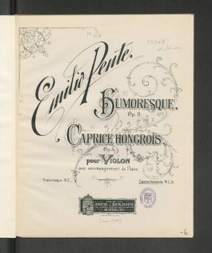 Caprice hongrois : pour violon avec accomp. de piano ; op. 4