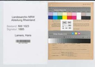Entnazifizierung Hans Lamers , geb. 02.07.1908 (Rechtsanwalt)