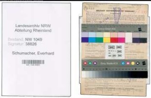 Entnazifizierung Everhard Schumacher , geb. 28.09.1894 (Gastwirt)