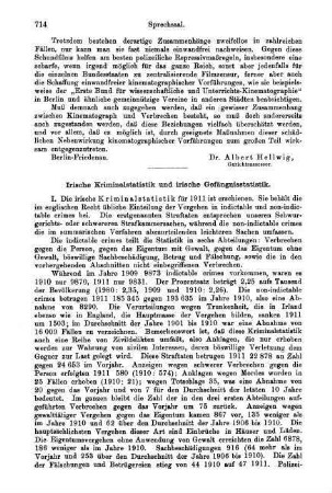 714-715, Irische Kriminalstatistik und irische Gefängnisstatistik