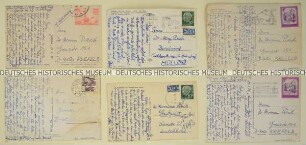 Serie von 6 Ansichtskarten von Peter Pirich an seine Eltern Margarete und Hermann Pirich von verschiedenen Reisen