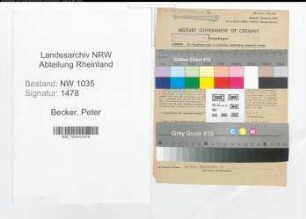 Entnazifizierung Peter Becker , geb. 27.06.1899 (Steiger)