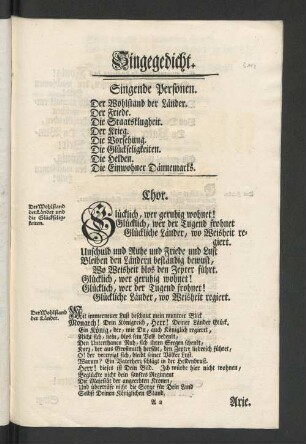 [Als Der Allerdurchlauchtigste und Großmächtigste König und Herr Christian Der Sechste König von Dännemark und Norwegen [et]c. [et]c. ...]