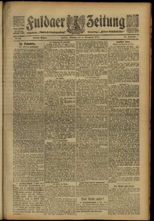 Erste Ausgabe vom Montag, den 04. November 1912.
