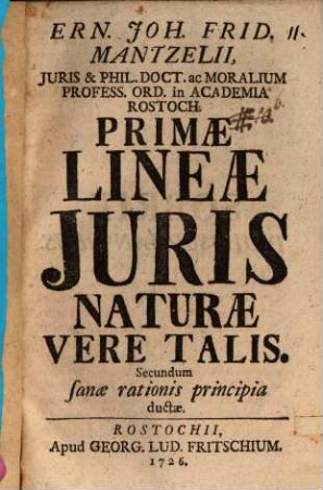 Primae lineae iuris naturae vere talis