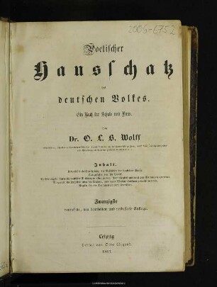 Poetischer Hausschatz des deutschen Volkes : ein Buch für Schule und Haus