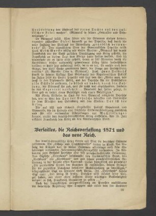 Versailles, die Reichsverfassung 1871 und das neue Reich