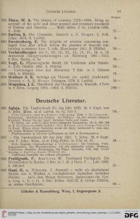 Deutsche Literatur (Nr. 606 - 631)