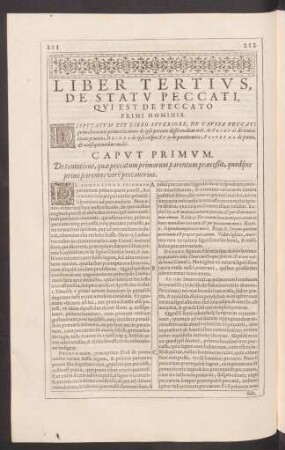 Liber Tertius, De Statu Peccati, Qui est De Peccato Primi Hominis.