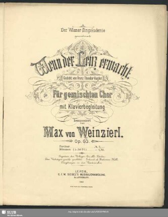 Mus. 4660.T.541 : für gemischten Chor mit Klavierbegleitung; op. 63