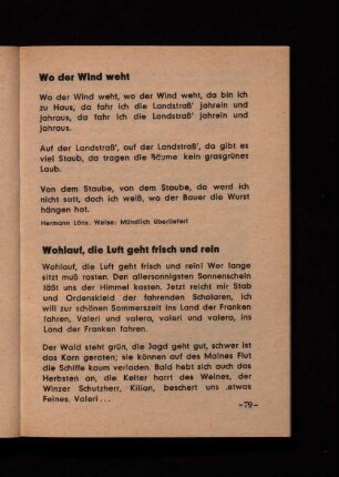 Wohlauf, die Luft geht frisch und rein