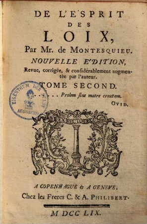 De l'esprit des loix, 2
