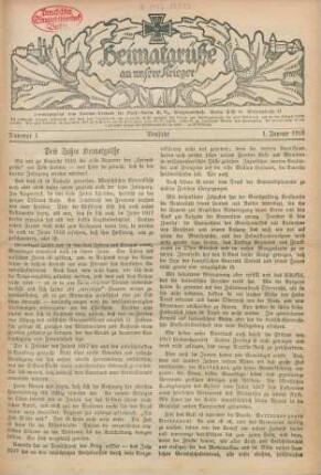 1918: Heimatgrüße an unsere Krieger